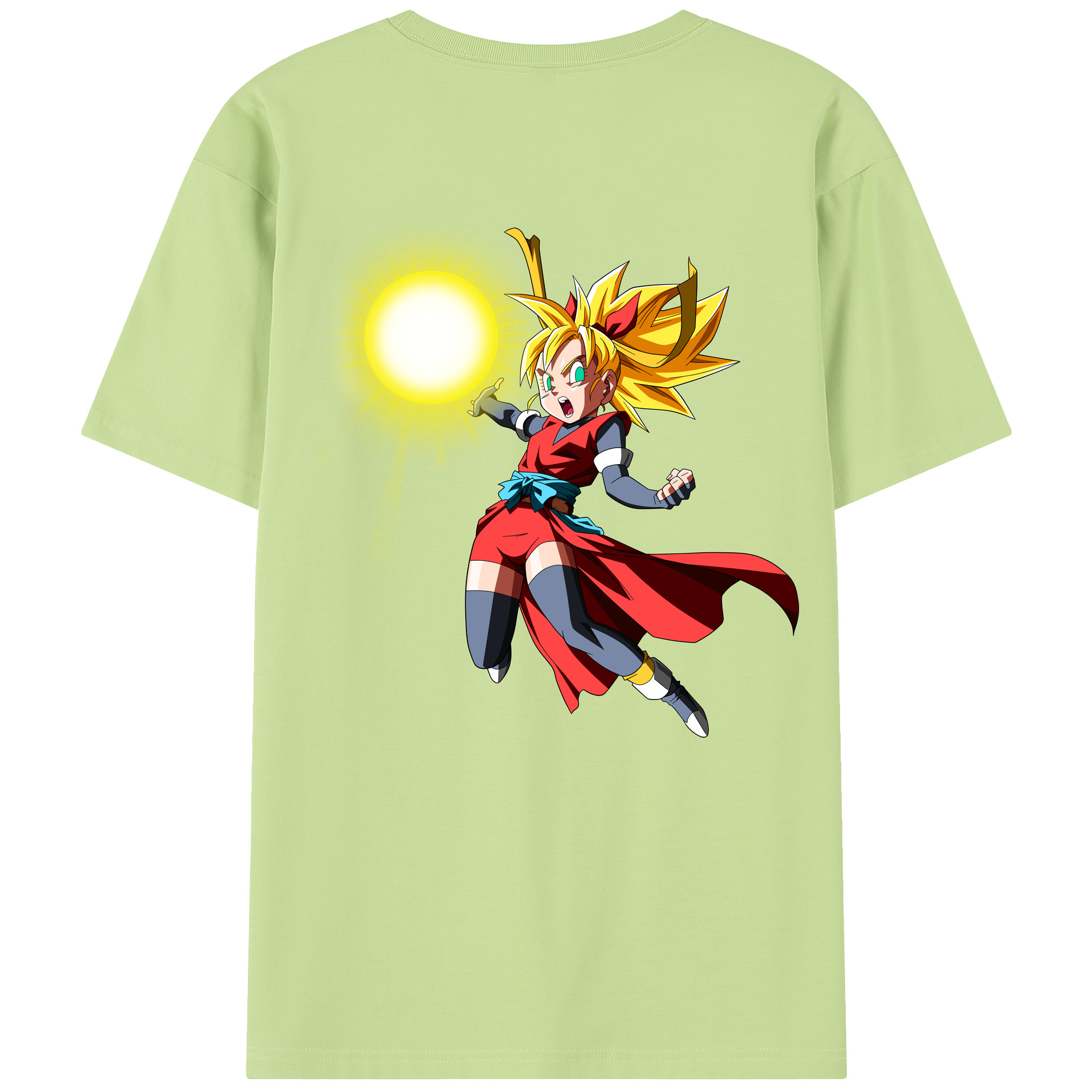 （画像用） ドラゴンボール カリフラ DRAGON BALL Caulifla 綿100％半袖Tシャツ（背面プリント）